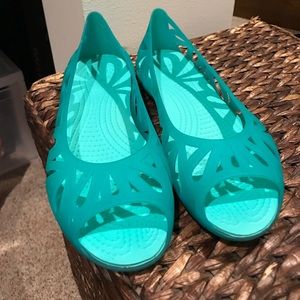 Crocs open toe ballet flats
